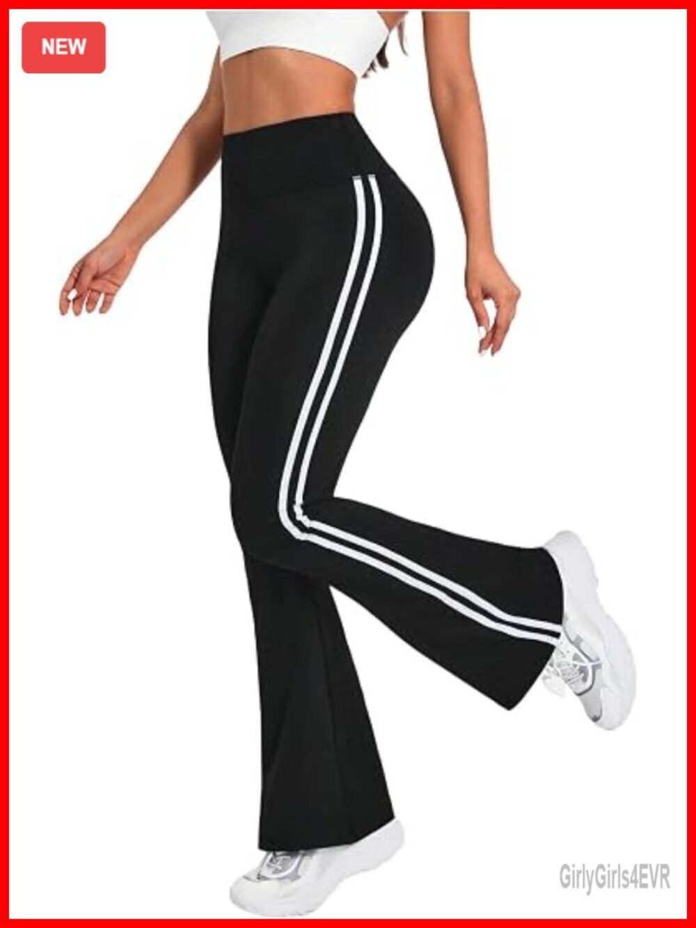 High Waisted Tummy Control Bell Bottom Striped Bootcut Yoga Pants